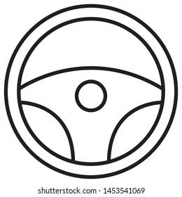 Car steering outline sign icon. Car steering wheel icon design.  Automobile steering wheel icon design. Car steering wheel flat icon. Vector illustration