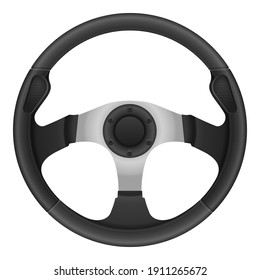 Car steering whee on a white background. Vector illustration.