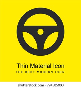 Car Steering Wheel bright yellow material minimal icon or logo design