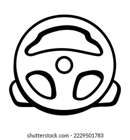 A car steering wheel, doodle icon 