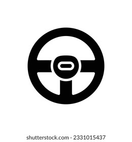 Car Steering Wheel Filled Icon Vector Illustration