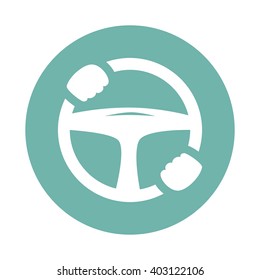 car steering wheel with hands icon