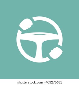 car steering wheel with hands icon