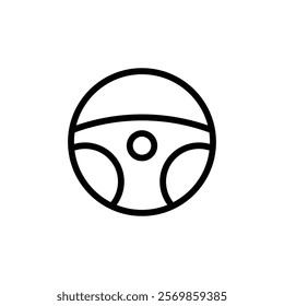 car Steering wheel icon Black and white outline vector