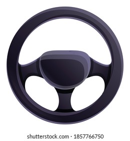 Car steering wheel icon. Cartoon of car steering wheel vector icon for web design isolated on white background