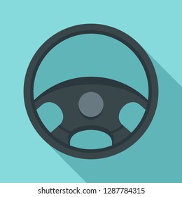 Car steering wheel icon. Flat illustration of car steering wheel vector icon for web design