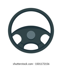 Car steering wheel icon. Flat illustration of car steering wheel vector icon for web design