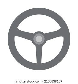 car steering wheel icon flat isolated