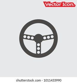 car steering wheel icon isolated sign symbol and flat style for app, web and digital design. Vector illustration.