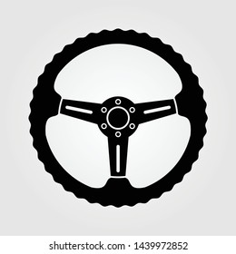 Car steering wheel icon isolated on white background. Vector illustration