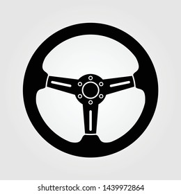 Car steering wheel icon isolated on white background. Vector illustration