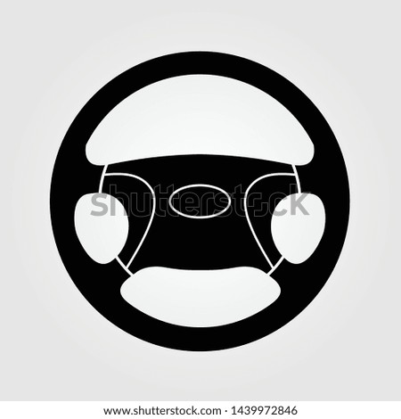 Car steering wheel icon isolated on white background. Vector illustration