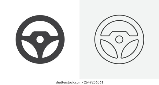 ícone de volante do carro Ilustração de gráficos de linha