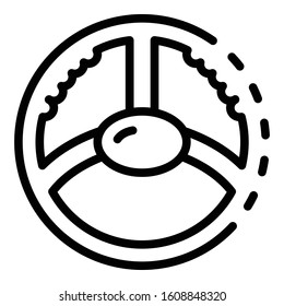 Car steering wheel icon. Outline car steering wheel vector icon for web design isolated on white background