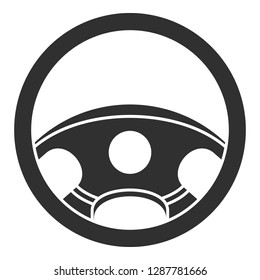 Car steering wheel icon. Simple illustration of car steering wheel vector icon for web design isolated on white background
