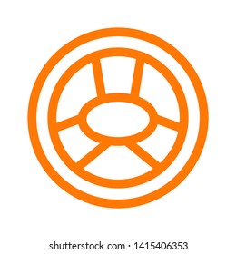 Car steering wheel icon. Simple illustration of car steering wheel icon for web design isolated on white background - Illustration