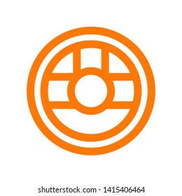 Car steering wheel icon. Simple illustration of car steering wheel icon for web design isolated on white background - Illustration