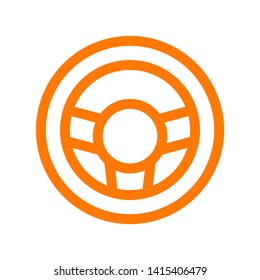 Car steering wheel icon. Simple illustration of car steering wheel icon for web design isolated on white background - Illustration