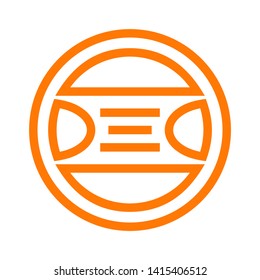 Car steering wheel icon. Simple illustration of car steering wheel icon for web design isolated on white background - Illustration