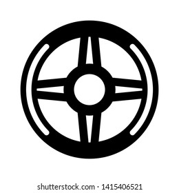 Car steering wheel icon. Simple illustration of car steering wheel icon for web design isolated on white background - Illustration