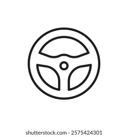 car Steering wheel icon Simple thin outline