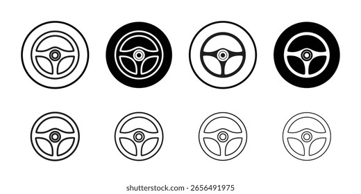 Auto Lenkrad Symbol einfache Umrissvektorzeichen