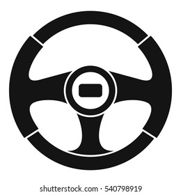 Car steering wheel icon. Simple illustration of steering wheel vector icon for web