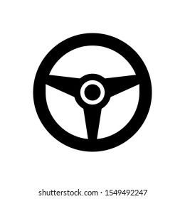 Car steering wheel icon template, Car steering symbol vector sign isolated on white background illustration for graphic and web design