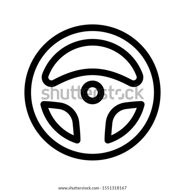 Car steering wheel icon template,\
Car steering symbol vector sign isolated with line icon style on\
white background illustration for graphic and web\
design