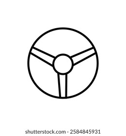 car Steering wheel icon Thin line art isolated