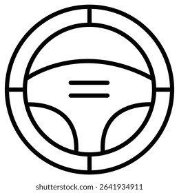 Car steering wheel icon Thin line vector design