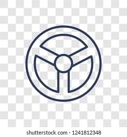 car steering wheel icon. Trendy linear car steering wheel logo concept on transparent background from car parts collection