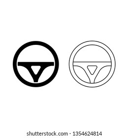 Car steering wheel icon vector. Automobile, machine, drive symbol. Linear style sign for mobile concept and web design.
