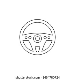 Car steering wheel icon. Vector illustration, flat design.