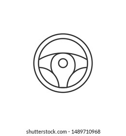 Car steering wheel icon. Vector illustration, flat design.