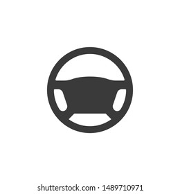 Car steering wheel icon. Vector illustration, flat design.