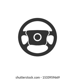 Car Steering Wheel Icon Vector Sign Stock Vector (Royalty Free ...