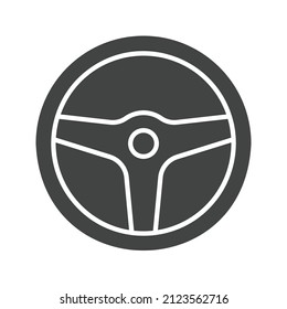 Imagen vectorial del icono de la rueda de dirección del automóvil. También se puede usar para Fitness físico. Adecuado para aplicaciones móviles, aplicaciones web y medios impresos.