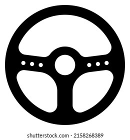 Car steering wheel icon. Vector illustration isolated on white background