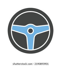 Imagen vectorial del icono de la rueda de dirección del automóvil. También se puede utilizar para vehículos. Adecuado para aplicaciones móviles, aplicaciones web y medios impresos.