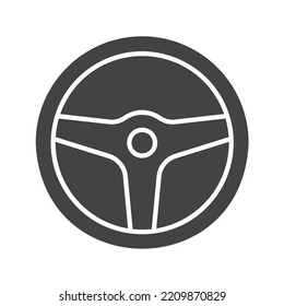 Car Steering Wheel Symbol Vektorbild. Kann auch für Fahrzeuge verwendet werden. Geeignet für mobile Apps, Web-Apps und Printmedien.