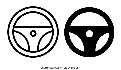 Car steering wheel icon vector. Bus or truck driver icon. 