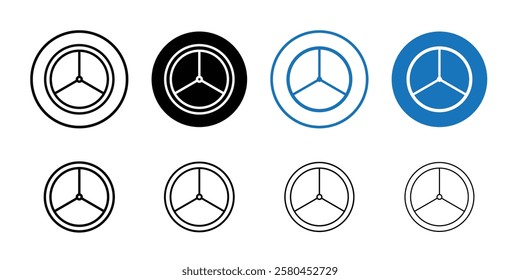 car Steering wheel icon Vector logo outline