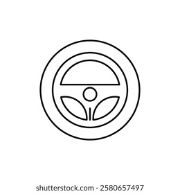 car Steering wheel icon Vector logo set flat