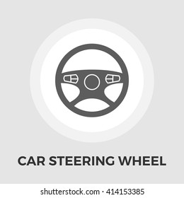 Car Steering Wheel icon vector. Flat icon isolated on the white background. Editable EPS file. Vector illustration.