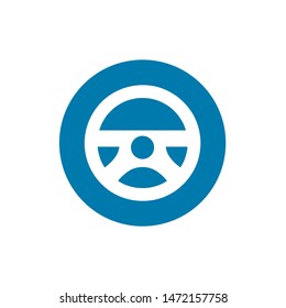 Car steering wheel icon. For your design, logo. Vector illustration.