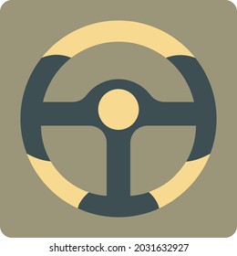 Car steering wheel, illustration, vector, on a white background.