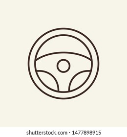 Car steering wheel line icon. Automobile, driving, wheel. Car repair concept. Vector illustration can be used for topics like auto service, motor maintenance, advertising