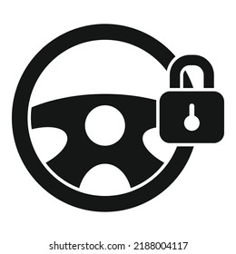 Car steering wheel lock icon simple vector. Auto engine. Spare motor