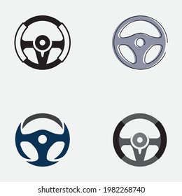 Car Steering Wheel Logo Illustration Vector